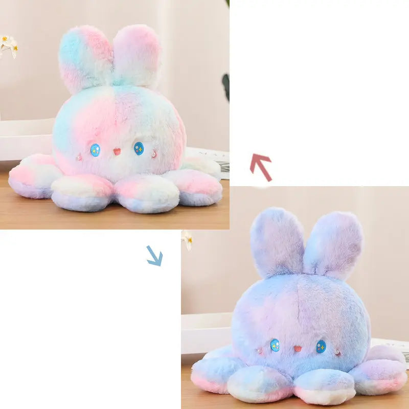 Plushie Reversible Tie-Dye Rabbit Octopus, 8-20" | 20-50 cm
