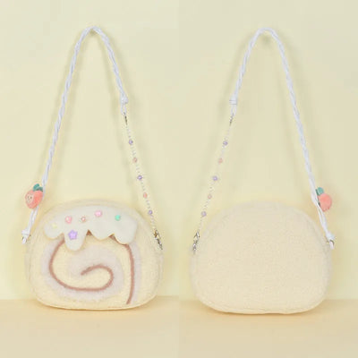 Cake Roll Plushie Shoulder Bag, 11"x9" | 28x23 cm