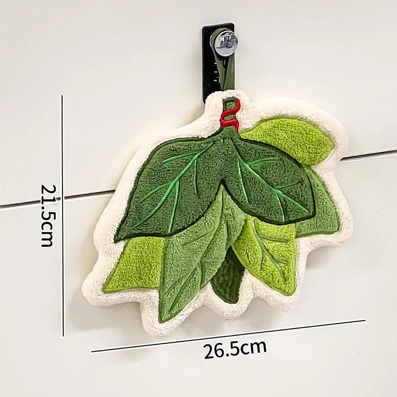 Leaf-Shaped Hand Towel – Hanging Kitchen Handkerchief
