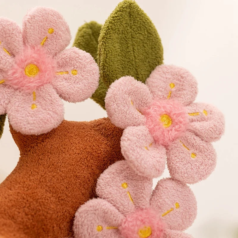 Kawaii Plush Flower Bouquet – Rose, Tulip, Peach Blossom & Lotus, 12" | 30 cm