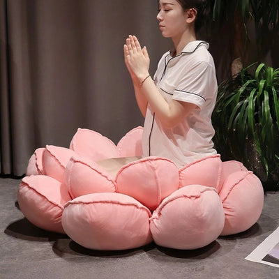 Cojín de Suelo de Terciopelo Lotus Blossom - Dos Colores