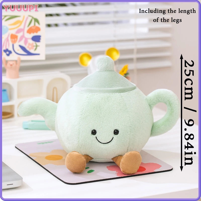 Coffee Cup & Teapot Plush Toy – Kawaii Stuffed Mug Travel Companion
