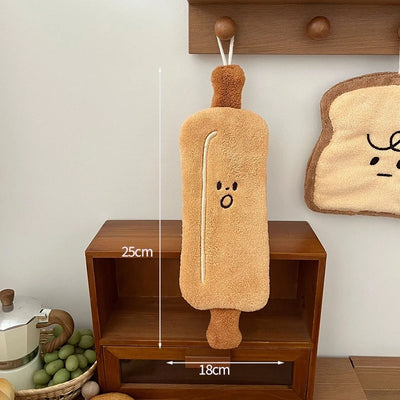 Kawaii Food Hand Towel – Soft Absorbent Kitchen Hanging Cloth