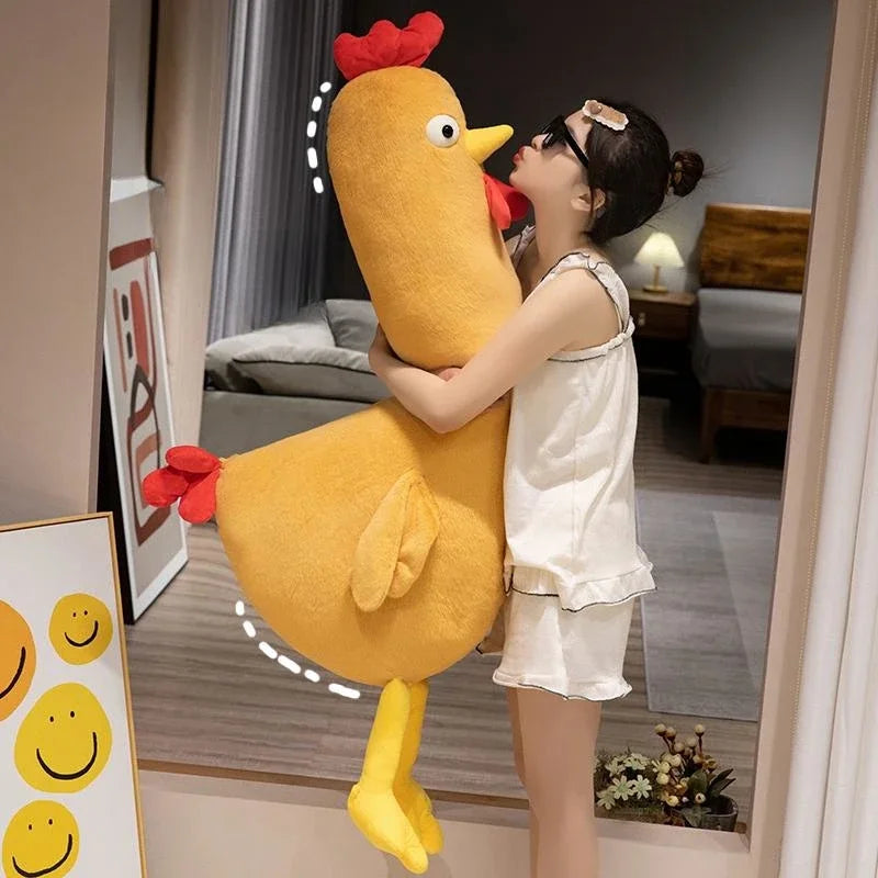 Peluche di pollo squishy a collo lungo, due colori, 16-39" | 40-100 centimetri