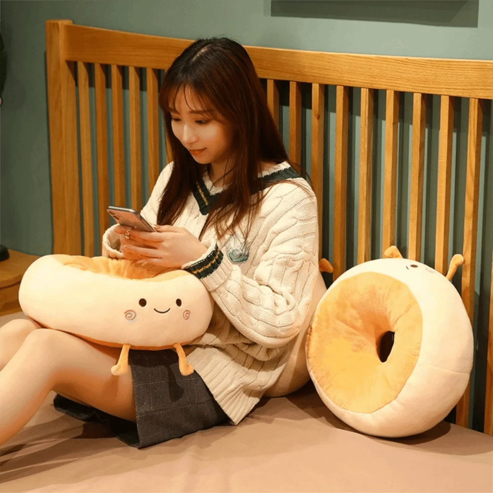 Coussin en peluche Kawaii Bagel, 15" | 38 cm