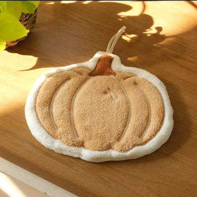Autumn Harvest Hand Towel – Pumpkin, Peanut & Maple Leaf Designs