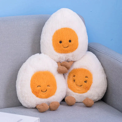 Plushie Emotional Hard-Boiled Egg, Six Designs, 9" | 23 cm