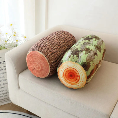 Plushie Realistico Ceppo d'Albero Plushie, Due Colori, 18-33" | 45-85 centimetri
