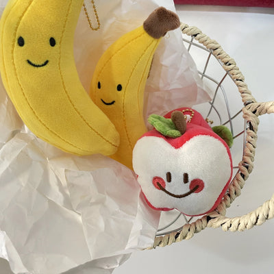 Mini Fruit Plush Toy Keychains – Banana, Apple & More, 4" | 10 cm