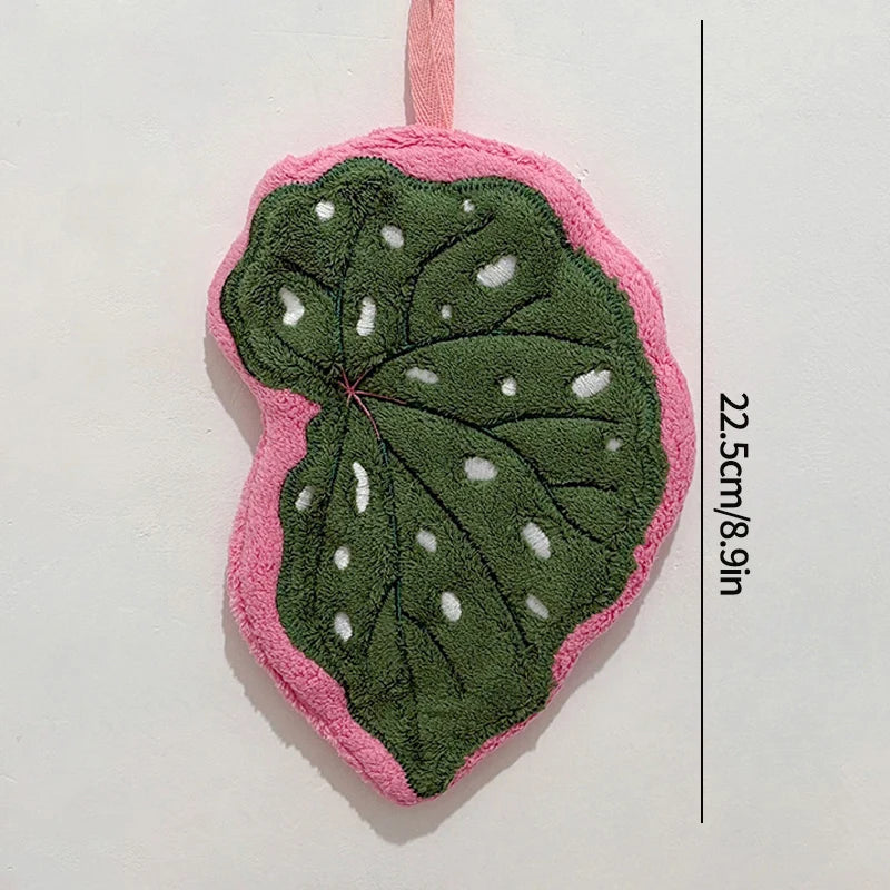 Leaf-Shaped Hand Towel – Hanging Kitchen Handkerchief