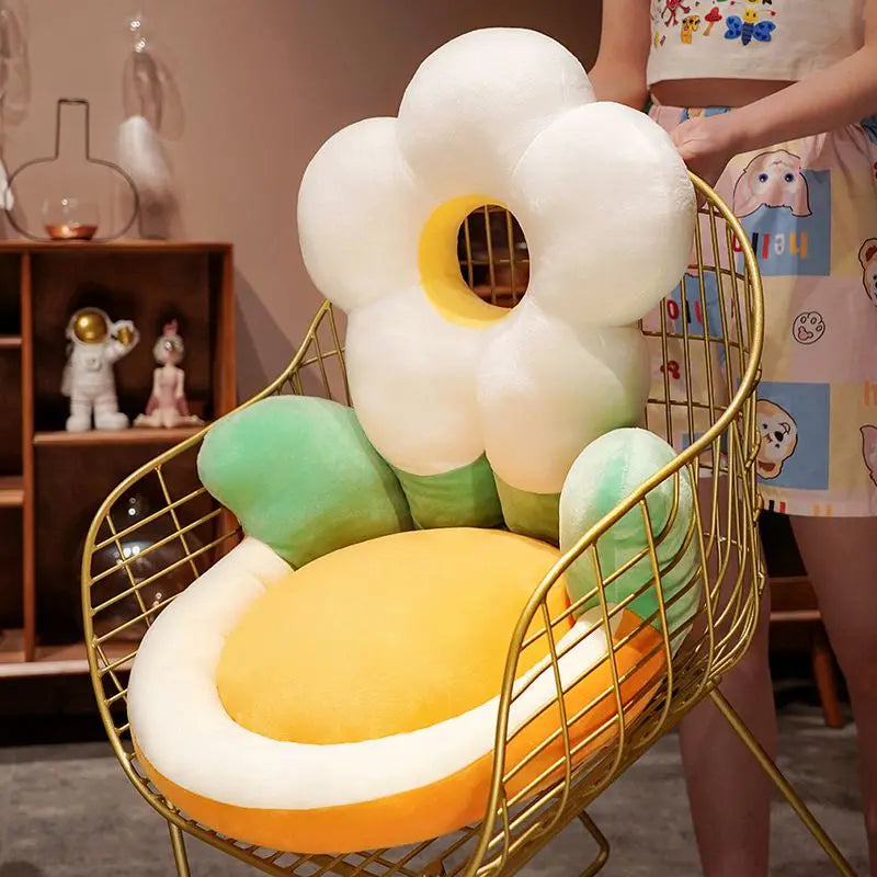 Blumen-Plüschsitzkissen, 19"-22" | 50-55 cm