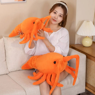Kawaii Red Lobster Plush Toy, 21-27" | 53-68 cm – Lifelike Crayfish Stuffed Animal