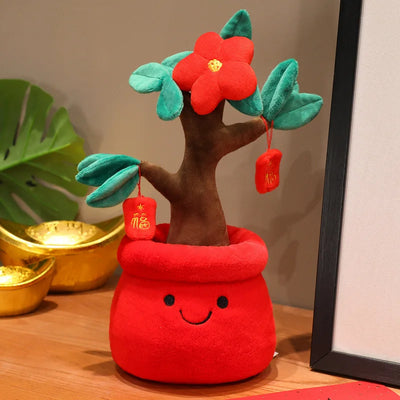 Plush Lucky Flower Potted Plant, 12" | 30 cm
