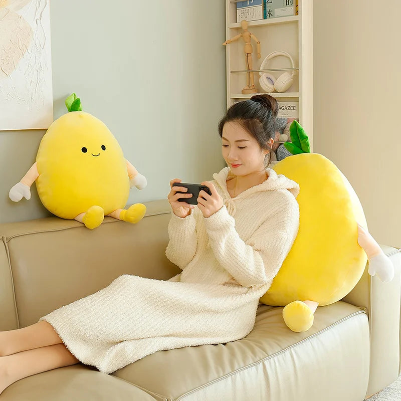 Squishy Citrus Plush Pillows – Lemon, Orange & Grapefruit, 16-20" | 40-50 cm