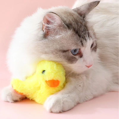 Jouet pour chat en peluche canard rechargeable avec battement, 6" | 15 cm