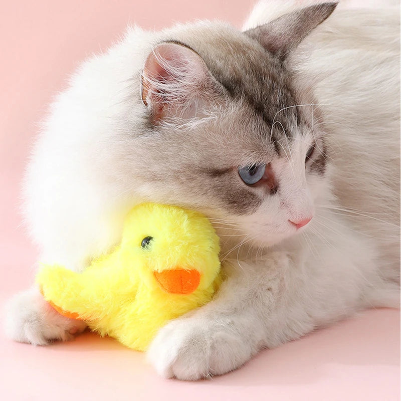 Jouet pour chat en peluche canard rechargeable avec battement, 6" | 15 cm