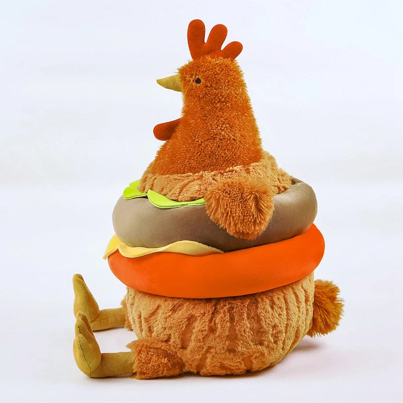 Cartoon Burger Chicken Plush Doll Pillow, 9-18" | 23-45 cm
