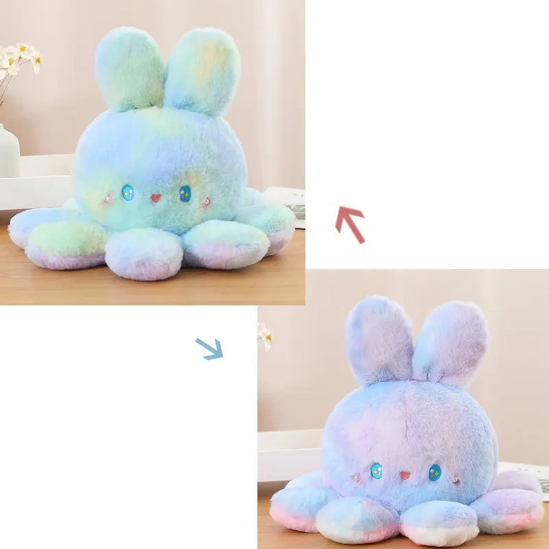 Plushie Reversible Tie-Dye Rabbit Octopus, 8-20" | 20-50 cm