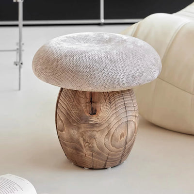 Mushroom Shape Shoe Change Stool – Cream Style Art Design Stool