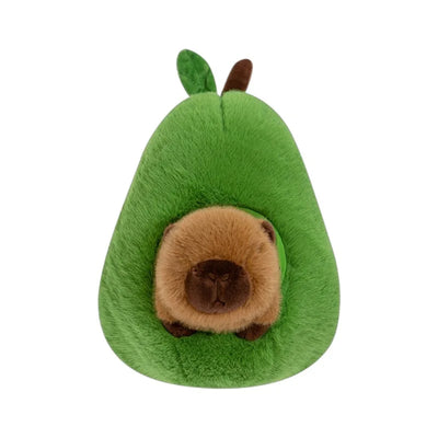 Avocado Capybara Plush Pillow – Kawaii Animal Stuffed Toy, 14" | 35 cm