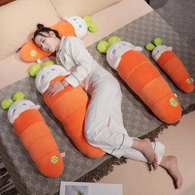 Cute Bunny Plushies with Long Carrot, 24-39" | 60-100 cm – Soft Baby Toy