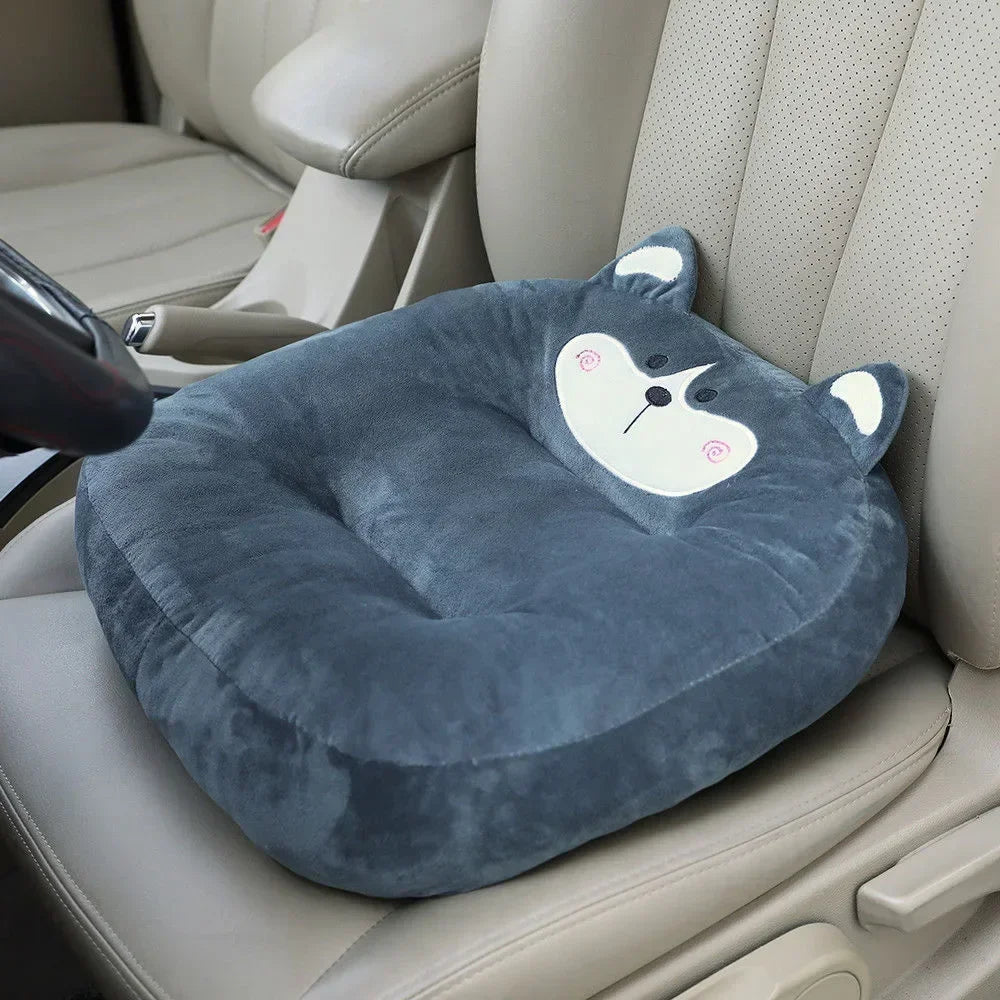 Cartoon Food-Shaped Car Seat Cushion – Plush Back Support Pillow