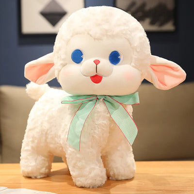 Peluche Agneau Blanc avec Nœud, 20-40 cm |20-40 cm