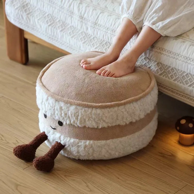 Bread-Shaped Footstool – Cute Plush Seat Pier for Living Room
