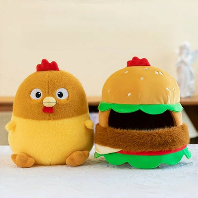 Chicken in a Hamburger Plushie, 12-20" | 30-50 cm