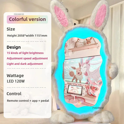 Miroir Géant en LED en Forme de Lapin | 93" x 53" (237 x 134 cm) | Verre Ultra HD 🐰✨