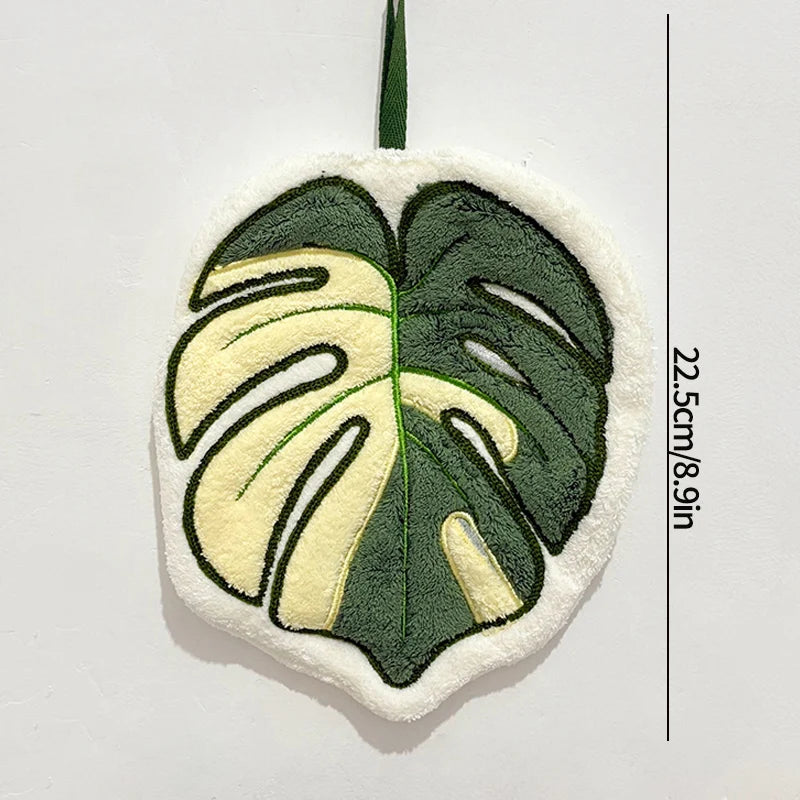 Leaf-Shaped Hand Towel – Hanging Kitchen Handkerchief