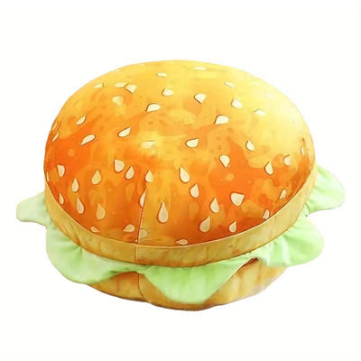 Realistic Burger Plush Pillow Cushion – Funny Prank Gift, 9" | 23 cm