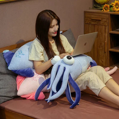Jumbo Cartoon Squid Plushie, 2.3-4.3 ft | 70-130 cm