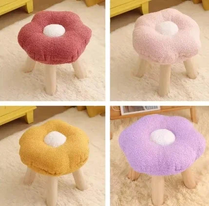 Tabouret en peluche en forme de fleur – Cinq couleurs - Mignon, confortable et fonctionnel