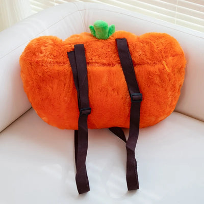 Halloween Pumpkin Plush Backpack – Stuffed Demon Pumpkin Bag