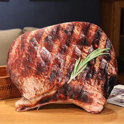 Cojines de carne a la parrilla realistas de peluche, nueve estilos, 8-24" | 20-60 centímetros