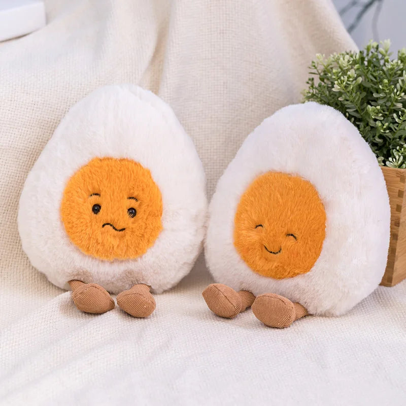 Plushie Emotional Hard-Boiled Egg, Six Designs, 9" | 23 cm
