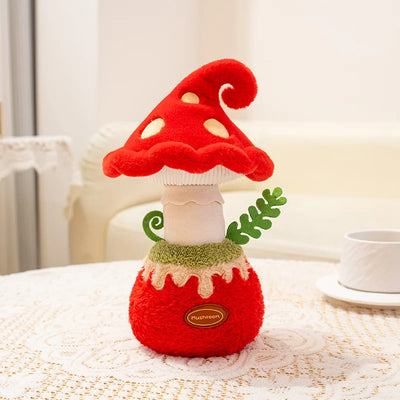 Stuffed Red Mushroom Plush Toy – Kawaii Poisonous Umbrella Mushroom Decor