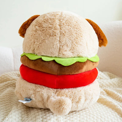 Hamburger Dog Plushie, 9-14" | 23-35 cm