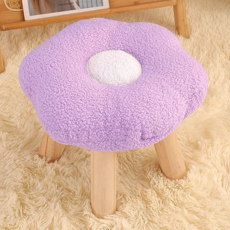 Tabouret en peluche en forme de fleur – Cinq couleurs - Mignon, confortable et fonctionnel