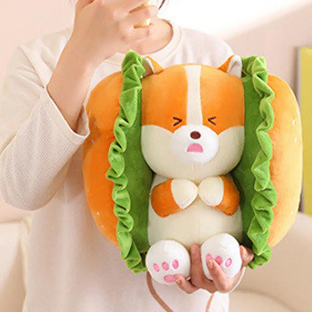 Corgi/Rabbit Kawaii come peluche hamburger, 10-16" | 25-40 centimetri