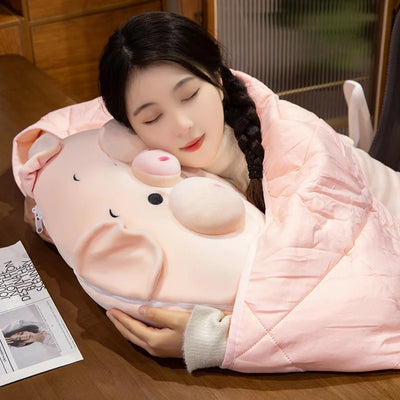 Soft Piggy Plush Pillow with Blanket, 16-20" | 40-50 cm