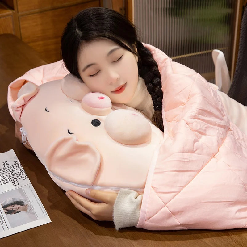 Soft Piggy Plush Pillow with Blanket, 16-20" | 40-50 cm