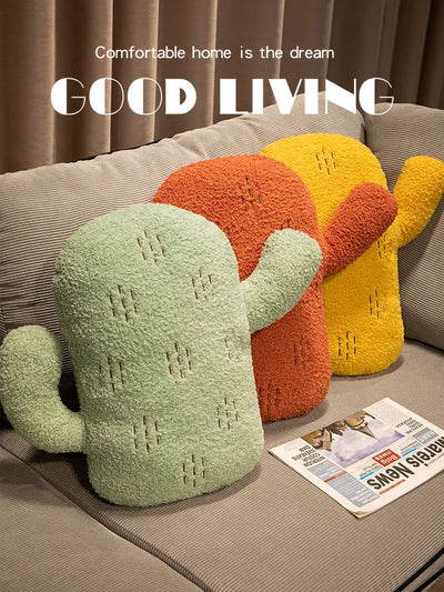 Coussin décoratif cactus en peluche, trois couleurs, 12-16" | 30-40 cm