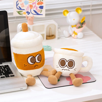 Coffee Cup & Teapot Plush Toy – Kawaii Stuffed Mug Travel Companion