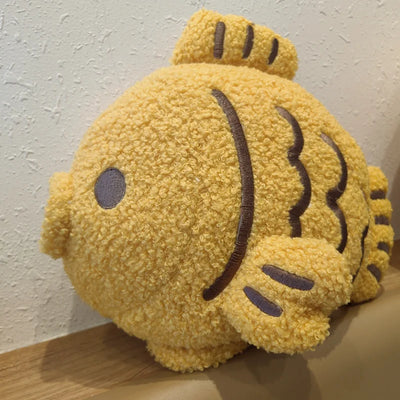 Taiyaki Fish Waffle Plushie – Japanese Street Food Pillow, 8-16" | 20-40 cm
