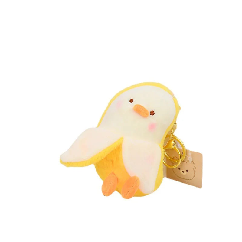 Banana Duck & Mango Cow Plush Keychain Pendant