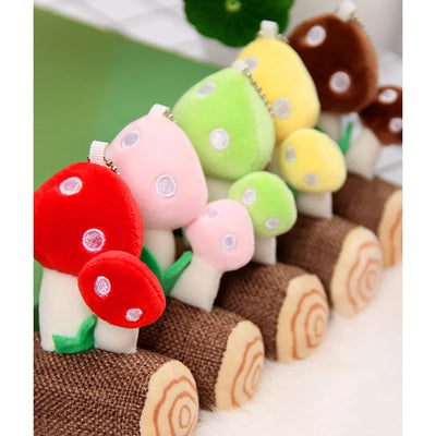 Kawaii Mushroom Plush Keychain & Pendant, 5 Colors