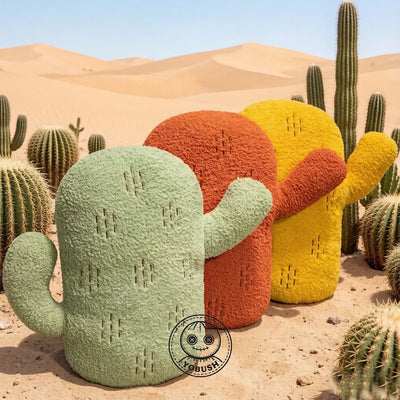 Coussin décoratif cactus en peluche, trois couleurs, 12-16" | 30-40 cm