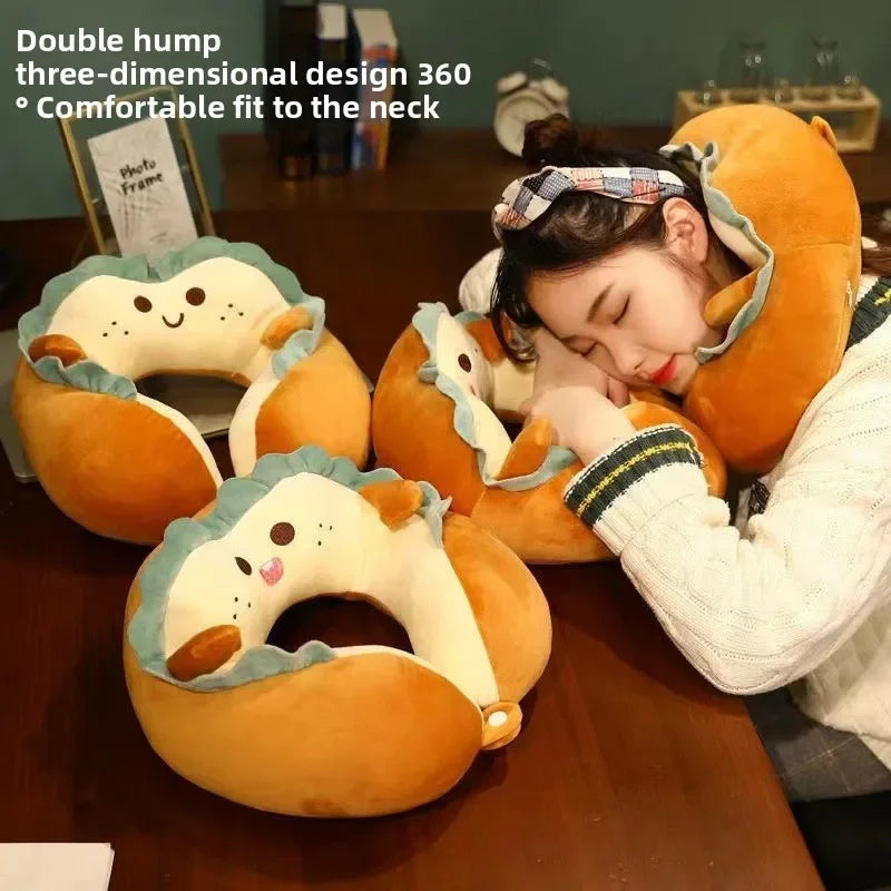 Toast Bread U-Shaped Neck Pillow – Cartoon Cute Car Cervical Pillow
